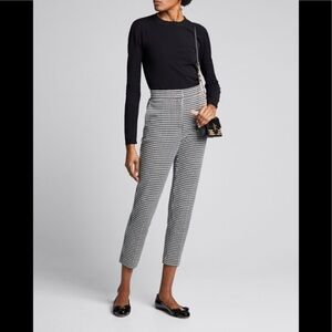 MAX MARA  houndstooth plaid mini check trouser  straight leg  pant